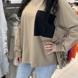 Pamuklu Oversize Cep Detaylı Sweatshirt